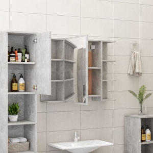 Set mobilier baie, 3 piece, gri beton, PAL - Img 5