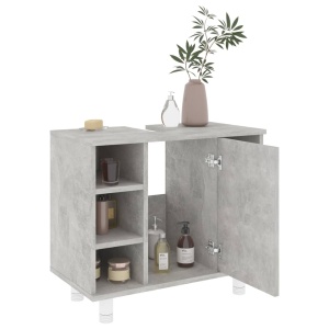 Set mobilier baie, 3 piece, gri beton, PAL - Img 10