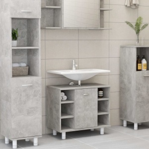 Set mobilier baie, 3 piece, gri beton, PAL - Img 12