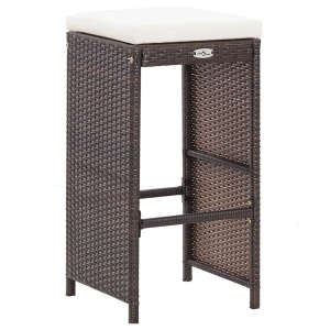 Set mobilier bar de grădină cu perne, 7 piese, maro, poliratan - Img 6