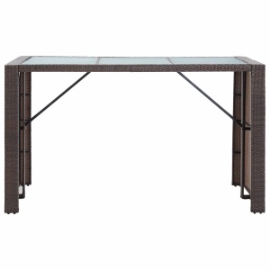 Set mobilier bar de grădină cu perne, 7 piese, maro, poliratan - Img 8