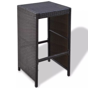 Set mobilier bar de grădină cu perne, 7 piese, maro, poliratan - Img 6