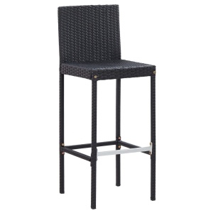 Set mobilier bar exterior, cu perne, 7 piese, negru, poliratan - Img 3