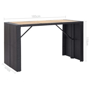 Set mobilier bar exterior, cu perne, 7 piese, negru, poliratan - Img 10