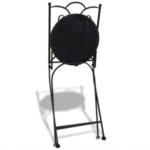 Set mobilier bistro, 3 piese, negru/alb, plăci ceramice - Img 5
