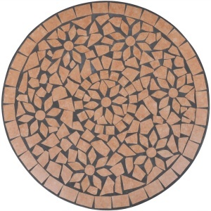 Set mobilier bistro, 3 piese, roșu teracotă, plăci ceramice - Img 4