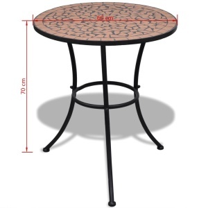 Set mobilier bistro, 3 piese, roșu teracotă, plăci ceramice - Img 10