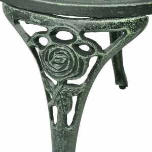 Set mobilier bistro, 3 piese, verde, aluminiu turnat - Img 11
