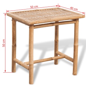 Set mobilier bistro cu perne, 3 piese, bambus - Img 9