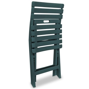 Set mobilier bistro pliabil, 3 piese, verde, plastic - Img 5