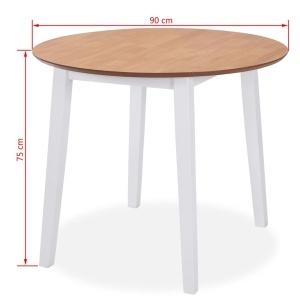 Set mobilier bucătărie, 3 piese, MDF și lemn de hevea, alb - Img 3