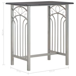 Set mobilier de bar, 3 piese, negru, lemn și oțel - Img 9