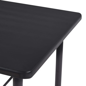 Set mobilier de bar, 5 piese, negru, material textil - Img 8