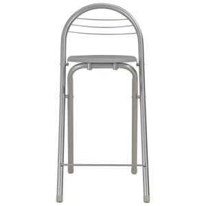 Set mobilier de bar, cu rafturi, 3 piese, gri, lemn și oțel - Img 6