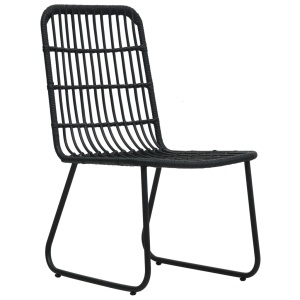 Set mobilier de bistro, 3 piese, negru, poliratan - Img 4