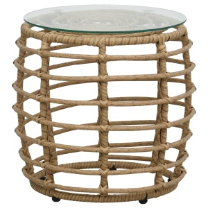 Set mobilier de bistro, 3 piese, stejar, poliratan - Img 2