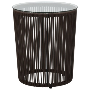 Set mobilier de bistro cu perne, 3 piese, maro, ratan PVC - Img 12