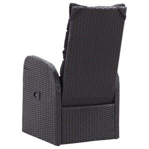 Set mobilier de bistro cu perne, 3 piese, negru, poliratan - Img 11