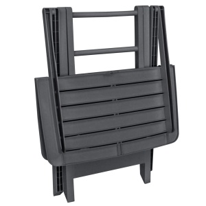 Set mobilier de bistro pliabil, 3 piese, antracit, plastic - Img 6