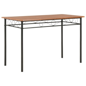 Set mobilier de bucătărie, 5 piese, maro, MDF și oțel - Img 4