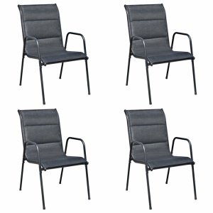 Set mobilier de exterior, 5 piese, negru, oțel - Img 8