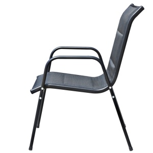 Set mobilier de exterior, 5 piese, negru, oțel - Img 12