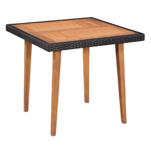 Set mobilier de exterior, 5 piese, negru și maro, poliratan - Img 3