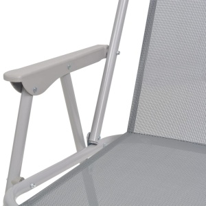 Set mobilier de exterior, 6 piese, gri, oțel și textilenă - Img 10