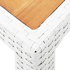 Set mobilier de exterior, 7 piese, alb, poliratan - Img 9