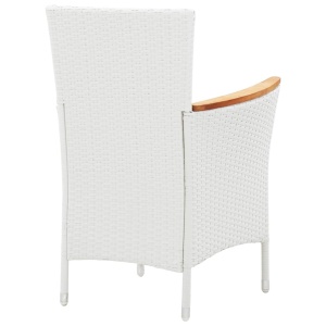 Set mobilier de exterior, 7 piese, alb, poliratan - Img 12