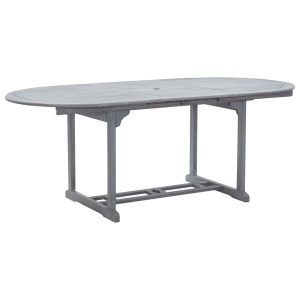 Set mobilier de exterior, 7 piese, gri, lemn masiv de acacia - Img 10