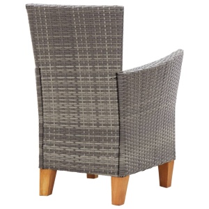 Set mobilier de exterior, 7 piese, gri, poliratan, lemn acacia - Img 12