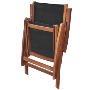 Set mobilier de exterior, 7 piese, lemn masiv de acacia - Img 6