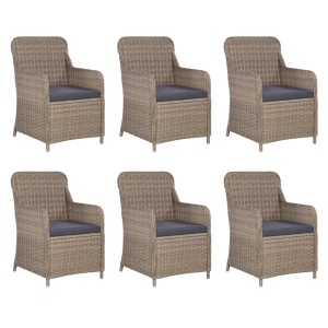 Set mobilier de exterior, 7 piese, maro, poliratan - Img 2