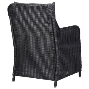Set mobilier de exterior, 9 piese, negru, poliratan - Img 7