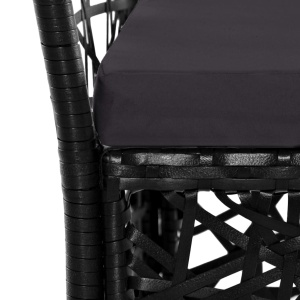 Set mobilier de exterior, 9 piese, negru, poliratan - Img 5