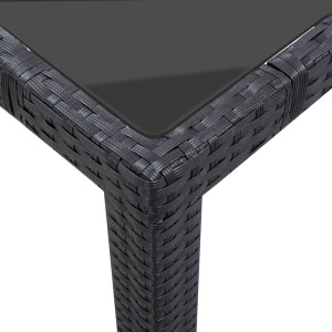 Set mobilier de exterior, 9 piese, negru, poliratan - Img 9