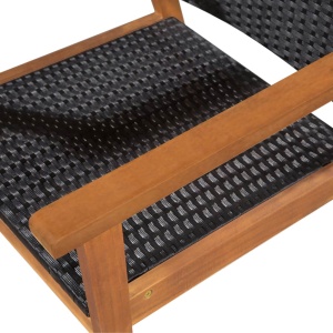 Set mobilier de exterior, 9 piese, negru și maro, poliratan - Img 4