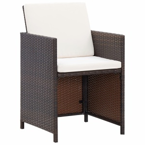 Set mobilier de exterior cu perne, 11 piese, maro, poliratan - Img 7