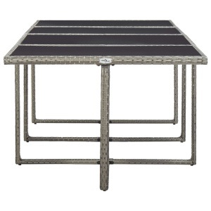 Set mobilier de exterior cu perne, 13 piese, gri, poliratan - Img 5