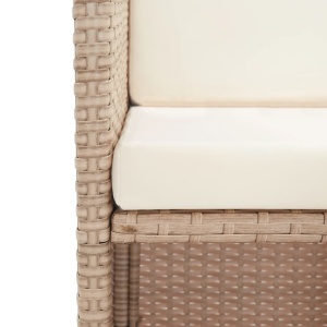 Set mobilier de exterior cu perne, 5 piese, bej, poliratan - Img 11