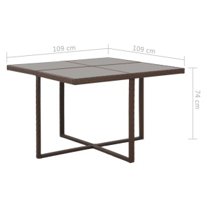 Set mobilier de exterior cu perne, 5 piese, maro, poliratan - Img 6