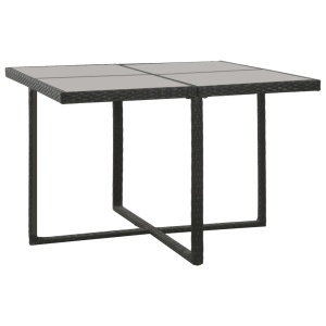 Set mobilier de exterior cu perne, 5 piese, negru, poliratan - Img 3
