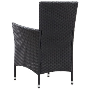 Set mobilier de exterior cu perne, 5 piese, negru, poliratan - Img 12