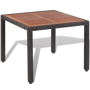 Set mobilier de exterior cu perne, 5 piese, negru, poliratan - Img 5