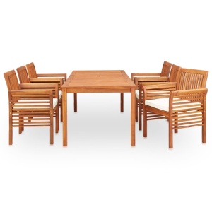 Set mobilier de exterior cu perne 7 piese lemn masiv de acacia - Img 3