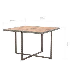 Set mobilier de exterior cu perne, 9 piese, antracit, poliratan - Img 10