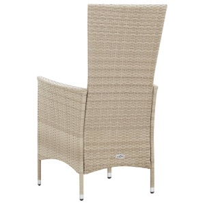 Set mobilier de exterior cu perne, 9 piese, bej, poliratan - Img 6