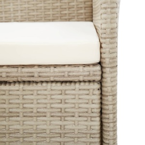 Set mobilier de exterior cu perne, 9 piese, bej, poliratan - Img 9
