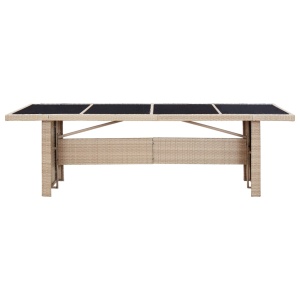 Set mobilier de exterior cu perne, 9 piese, bej, poliratan - Img 12